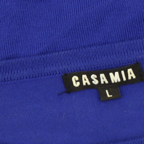 Casamia Women's Blue Pullover Jumper L Beaded Neck