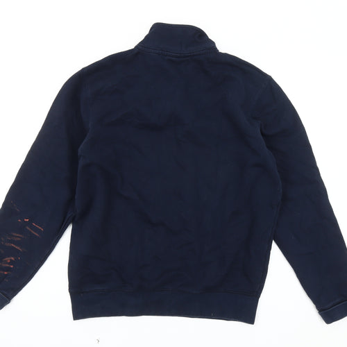 Schott Men's Blue Medium 1/4 Zip Sweatshirt