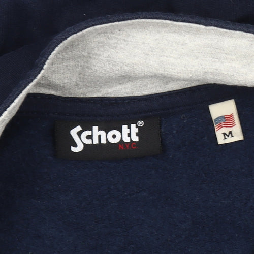 Schott Men's Blue Medium 1/4 Zip Sweatshirt