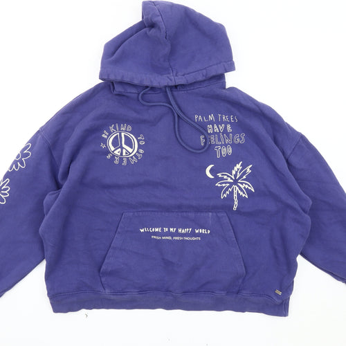Pacific Republic Teens Blue Hoodie, Large, Graphic Print