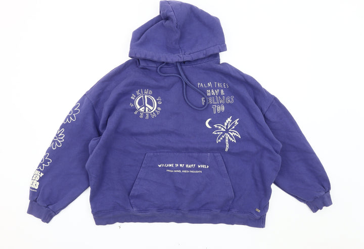 Pacific Republic Teens Blue Hoodie, Large, Graphic Print