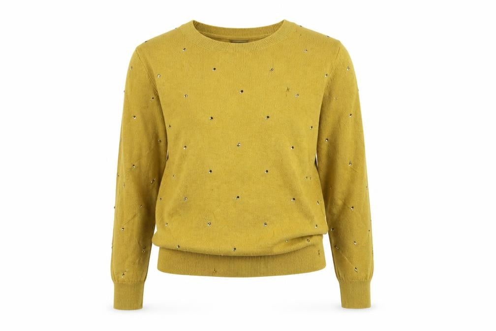 Front view of L.K. Bennett Women's Yellow jumper, size S
