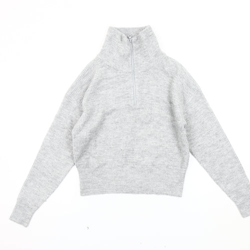 Jack Wills Women’s Grey Knit Pullover Sweatshirt, Size 8