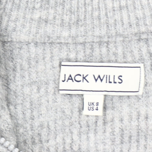 Jack Wills Women’s Grey Knit Pullover Sweatshirt, Size 8