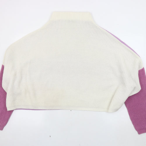 PrettyLittleThing Women's Purple Jumper, L, Mock Neck, Casual