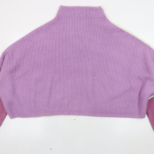 PrettyLittleThing Women's Purple Jumper, L, Mock Neck, Casual