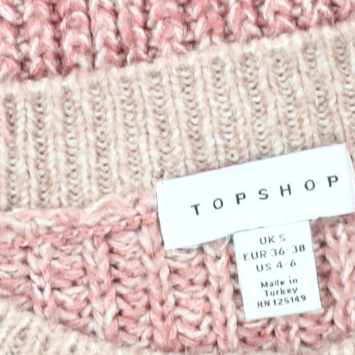 Topshop Women's Pink Cardigan Size S Knit Classic