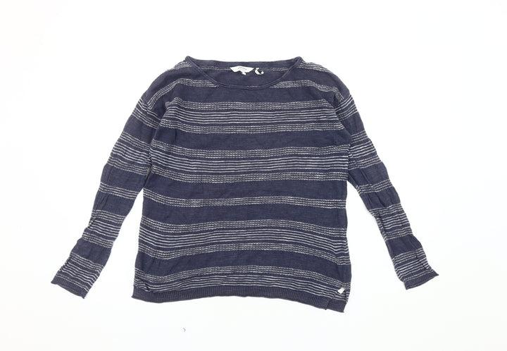 FatFace Women's Blue Striped Top Size 8