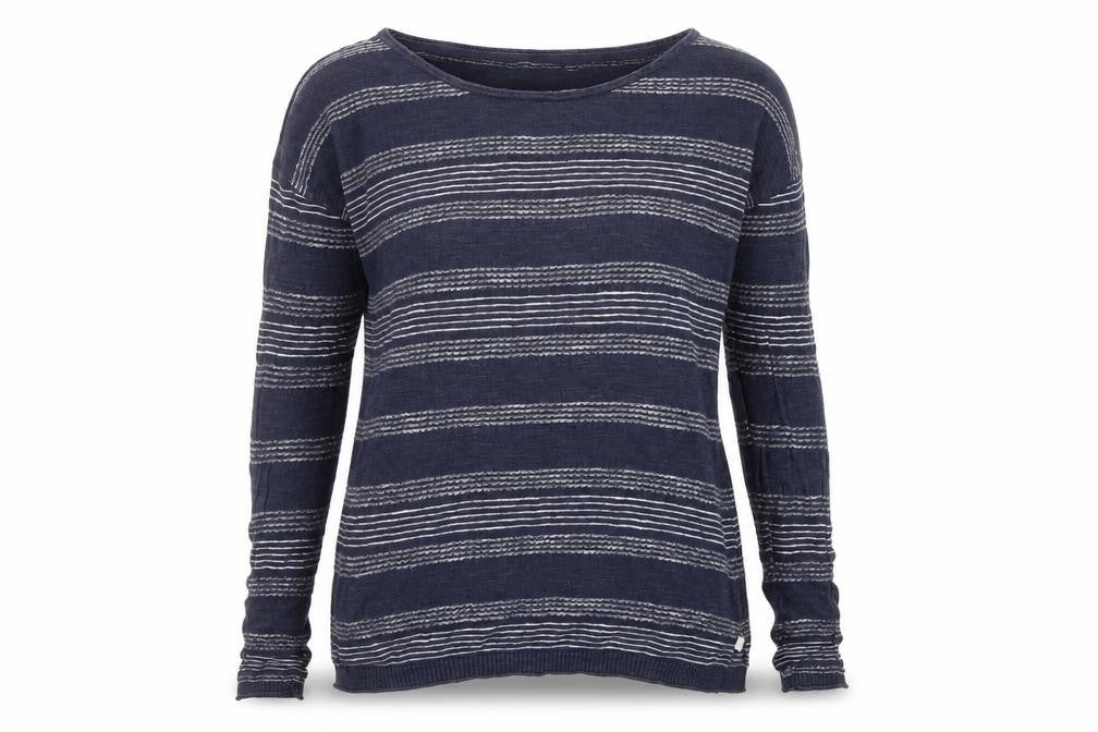 Front view of FatFace Women's Blue Striped Top, size 8