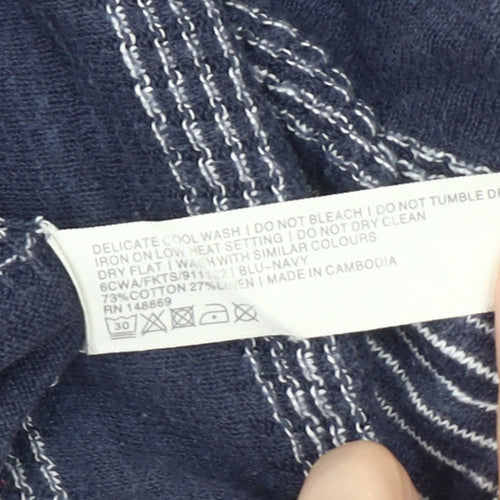 FatFace Women's Blue Striped Top Size 8