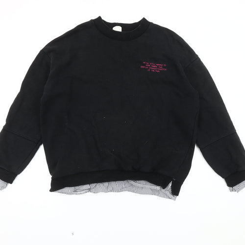 Girls Black Pullover Sweatshirt - Size 18