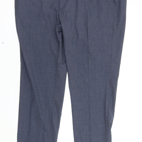 Marks and Spencer Men's Blue Regular Fit Trousers