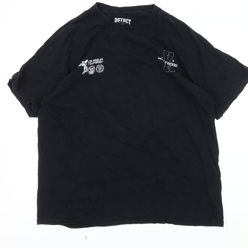 DSTRCT Men's Black Graphic Print T-Shirt L
