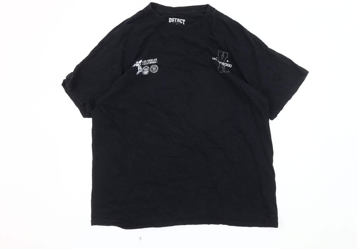 DSTRCT Men's Black Graphic Print T-Shirt L