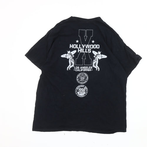 DSTRCT Men's Black Graphic Print T-Shirt L