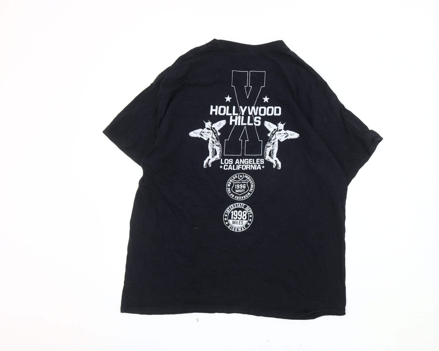 DSTRCT Men's Black Graphic Print T-Shirt L