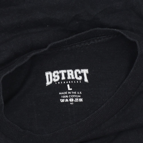 DSTRCT Men's Black Graphic Print T-Shirt L