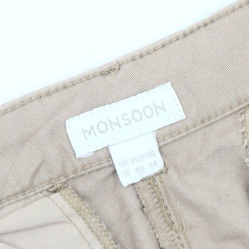 Monsoon Women’s Beige Straight Trousers, Size 18