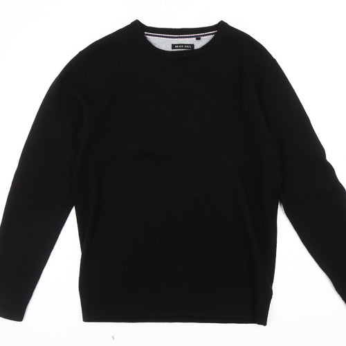 Brave Soul Men's Black L Pullover Jumper Crew Neck