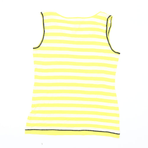 Oui Women's Yellow Striped Sleeveless Tank Size 16