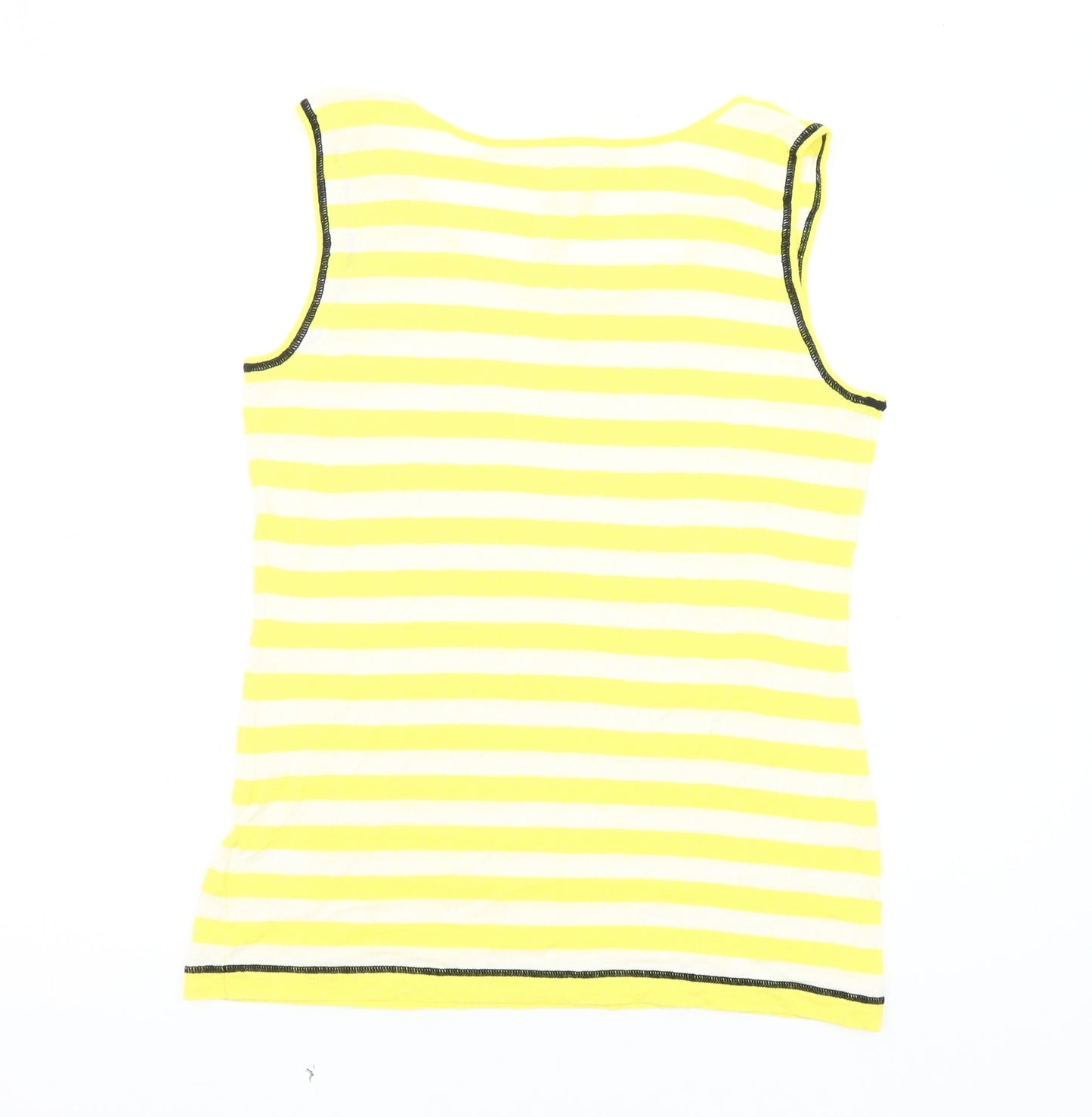 Oui Women's Yellow Striped Sleeveless Tank Size 16