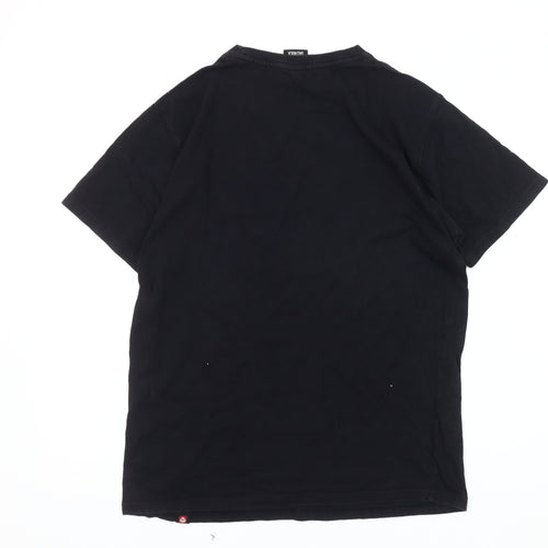Saltrock Men's Black Crew Neck T-Shirt, Size S, Cotton