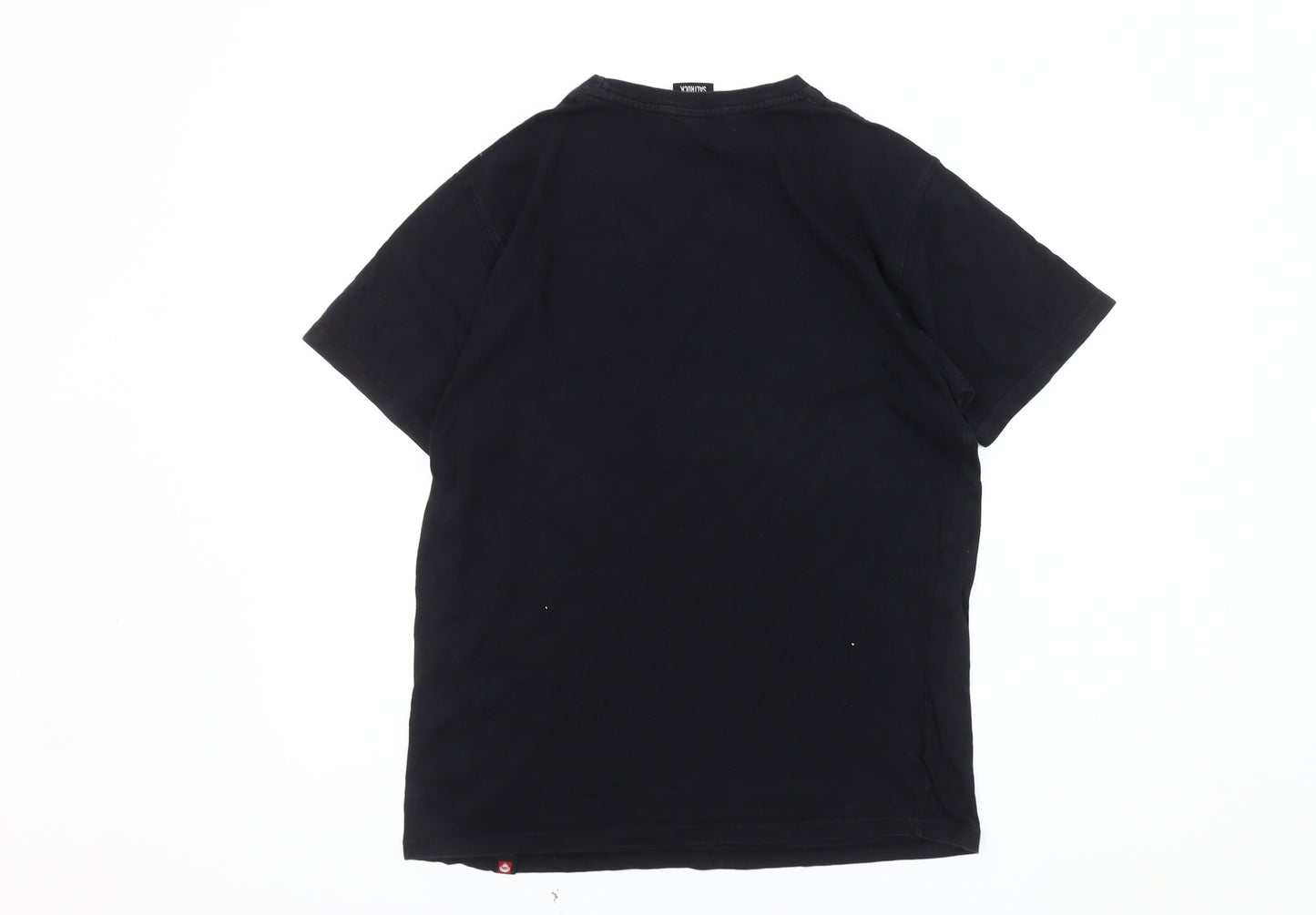 Saltrock Men's Black Crew Neck T-Shirt, Size S, Cotton