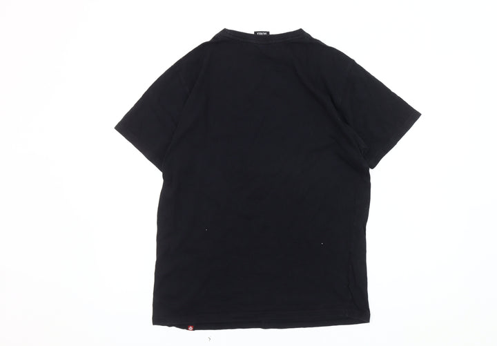 Saltrock Men's Black Crew Neck T-Shirt, Size S, Cotton