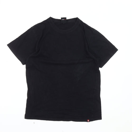 Saltrock Men's Black Crew Neck T-Shirt, Size S, Cotton