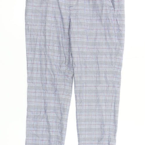 Massimo Dutti Men's Blue Plaid Trousers M