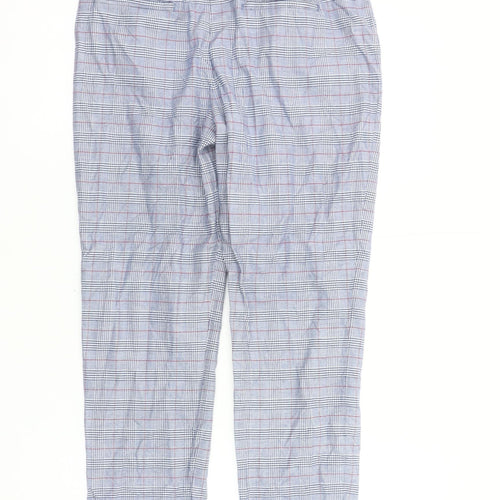 Massimo Dutti Men's Blue Plaid Trousers M