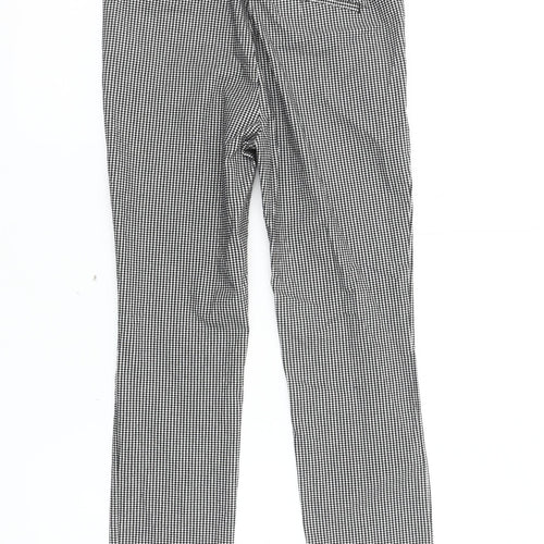 Zara Women's Black Houndstooth Straight Trousers L