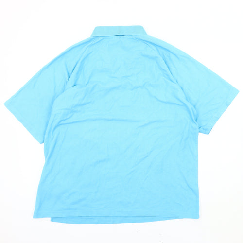 WESTSPORT Men's Polo Shirt Blue XL Striped Short Sleeve
