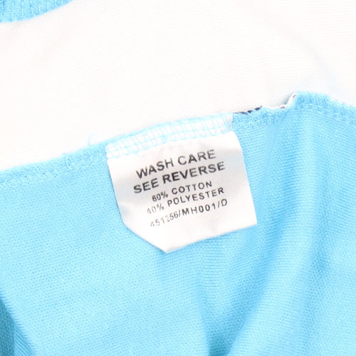 WESTSPORT Men's Polo Shirt Blue XL Striped Short Sleeve