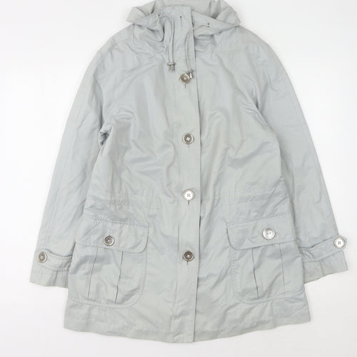 Marks and Spencer Women's Grey Hooded Coat Size 10