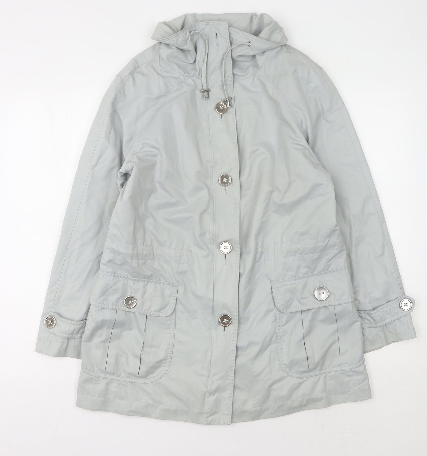 Marks and Spencer Women's Grey Hooded Coat Size 10