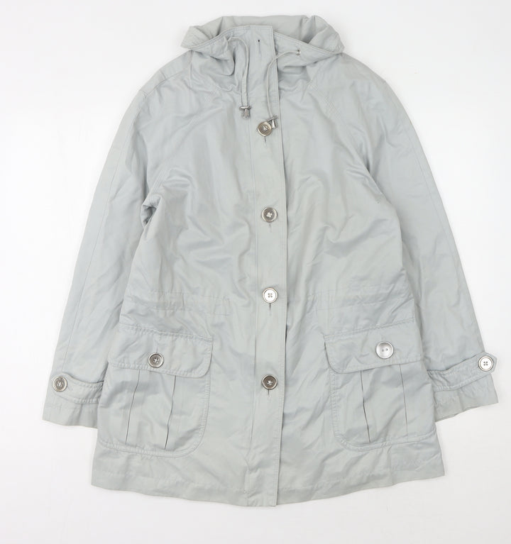Marks and Spencer Women's Grey Hooded Coat Size 10