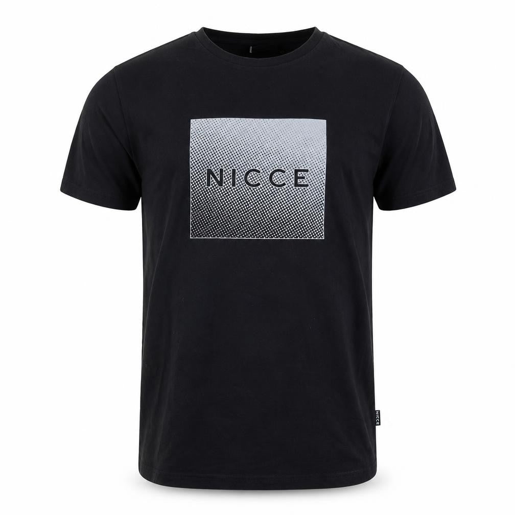 Front view of NICCE Black Men’s T-Shirt -, size S, - Logo Accent