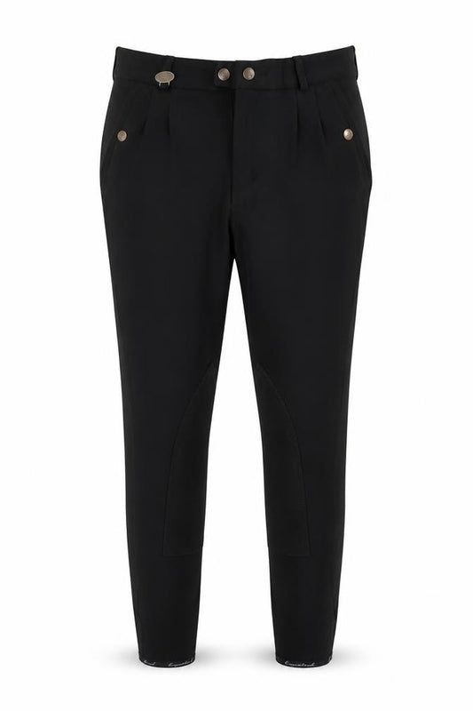 Front view of Equetech Men's Black Jogger Trousers, size 34