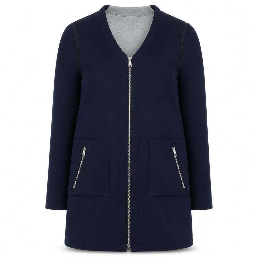 Front view of Steve Madden Women's Blue Mid-Length Jacket M