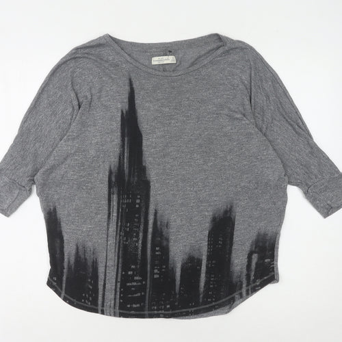 Abercrombie & Fitch Grey Women's Top S 3/4 Sleeve