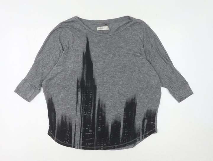 Abercrombie & Fitch Grey Women's Top S 3/4 Sleeve