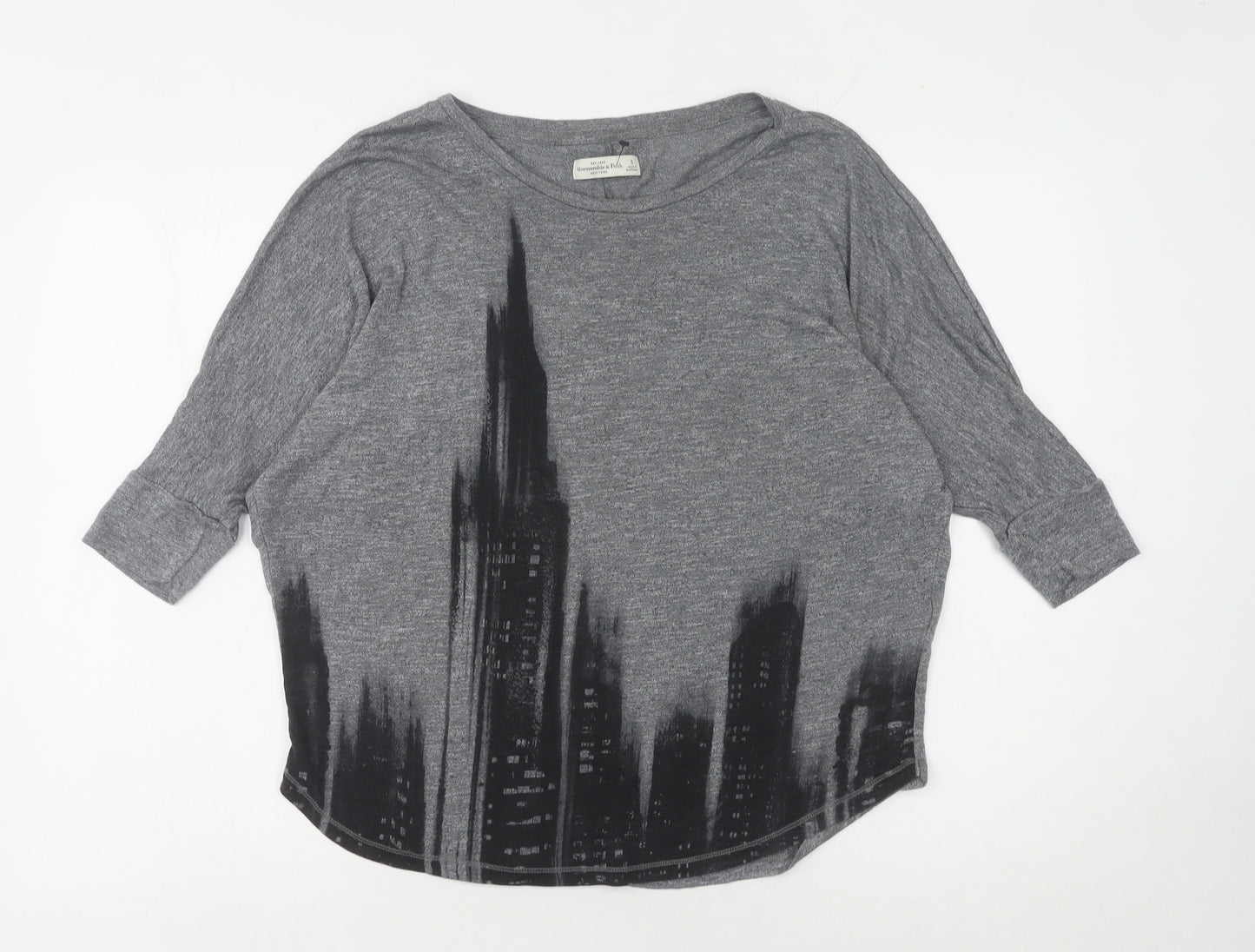 Abercrombie & Fitch Grey Women's Top S 3/4 Sleeve