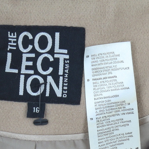 Debenhams Women Beige Pea Coat Size 16 Classic Style