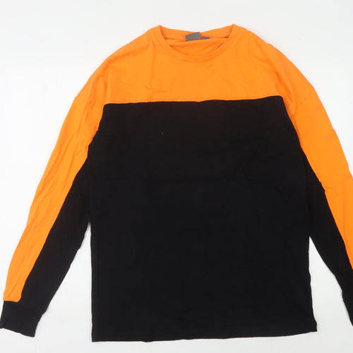 ASOS Men's M Orange Black Long Sleeve T-Shirt