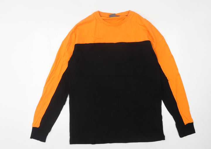 ASOS Men's M Orange Black Long Sleeve T-Shirt