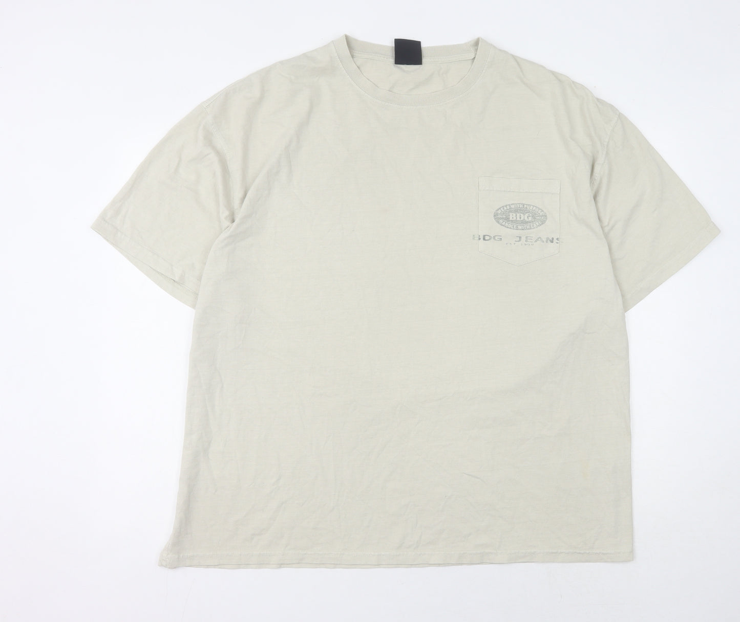 Urban Outfitters Men's Beige XL Short Sleeve T-Shirt