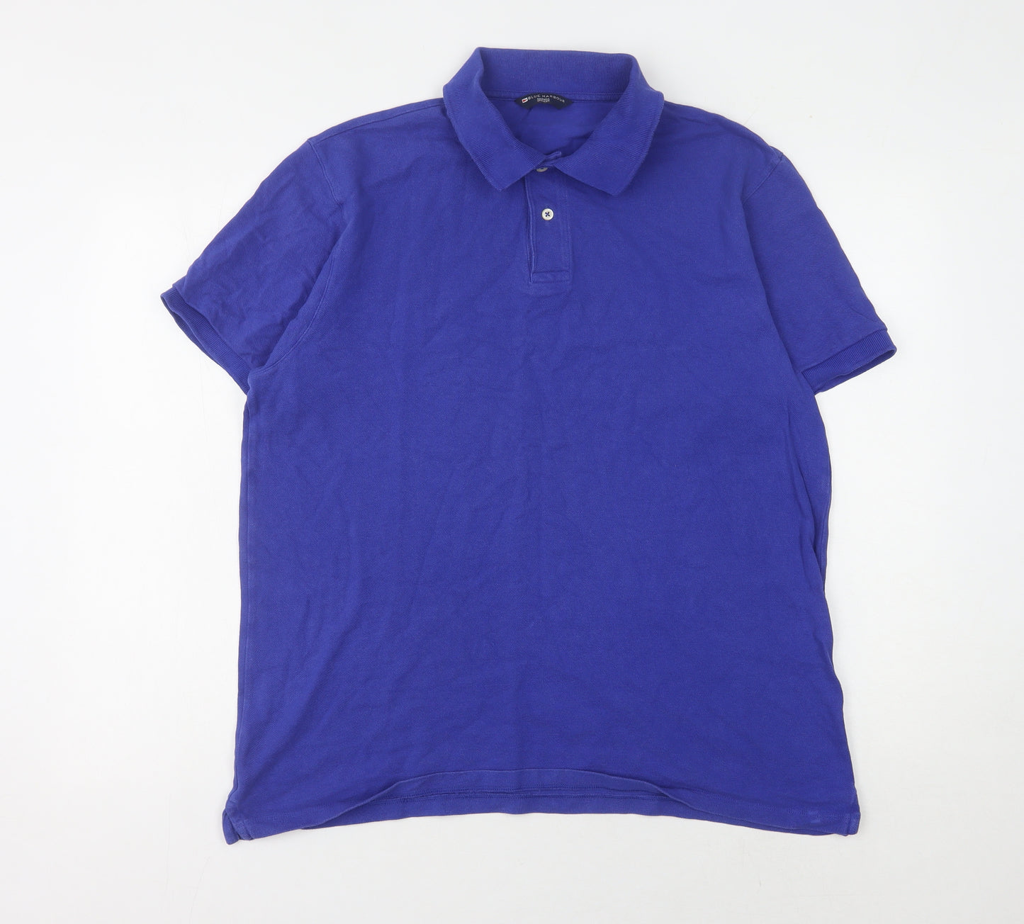 Marks and Spencer Men's Blue Polo Shirt L Solid