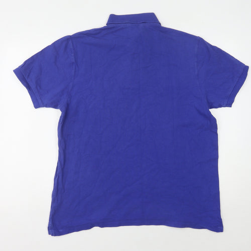 Marks and Spencer Men's Blue Polo Shirt L Solid