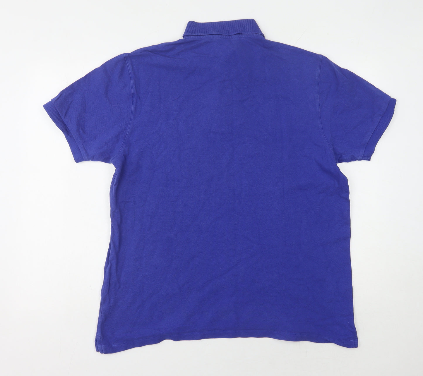 Marks and Spencer Men's Blue Polo Shirt L Solid